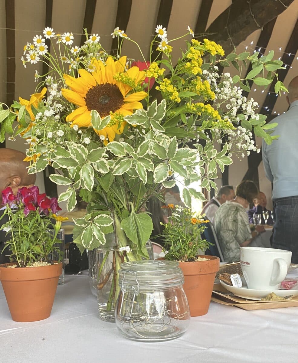 Sunflower Centrepiece- One of the 8 favourite wedding flowers 